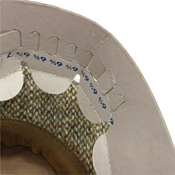 Newsboy Cap Vintage Harris Tweed Mens Gray Beige Fitted Hand Woven Wool Size 7 - Picture 7 of 15